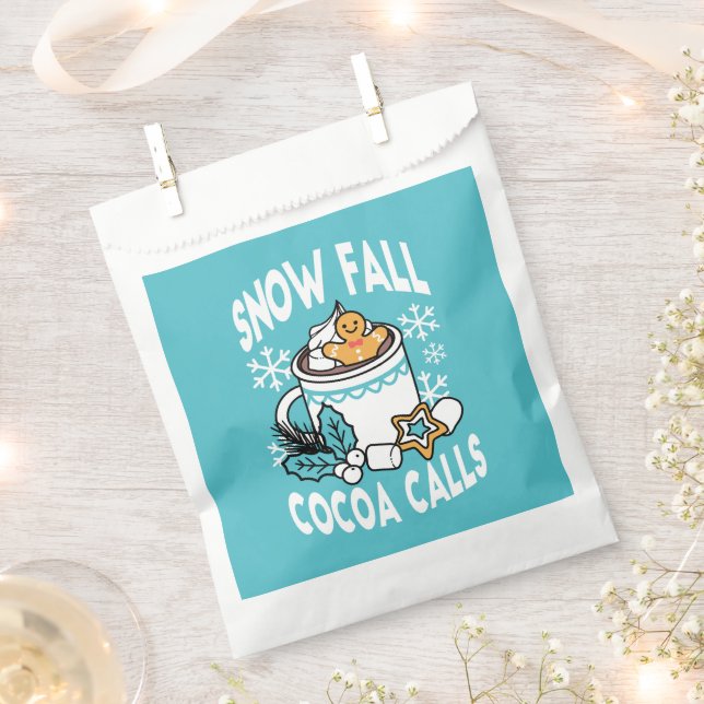 Sachets En Papier Hot Cocoa and Winter Charm - Snow Fall Cocoa Calls (Coupé)