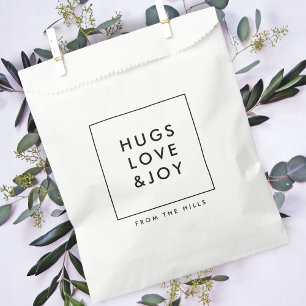 Sachets En Papier Hugs Love and Joy Noël minimal élégant