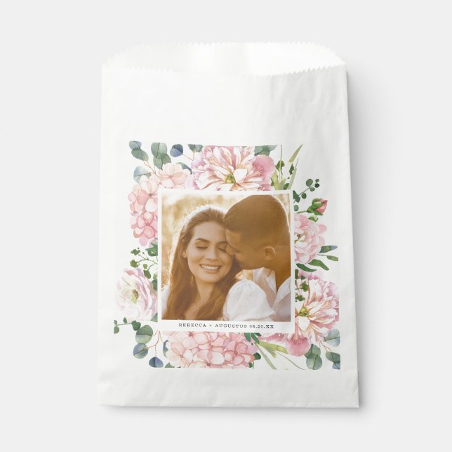 Sachets En Papier Hydrangea Rose Aquarelle rose Photo florale (Devant)