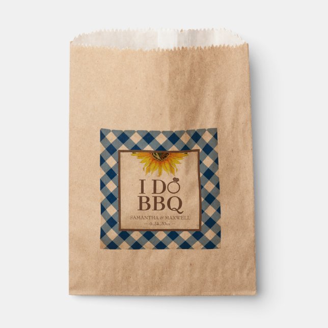 Sachets En Papier I Do BBQ En vichy et tournesol (Devant)