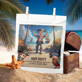 Sachets En Papier Île tropicale Pirate Boy fête d'anniversaire