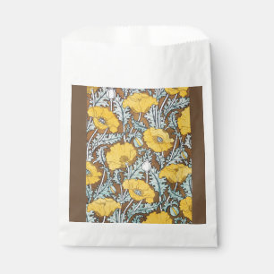 Sachets En Papier illustration d'art pavot fleur jaune