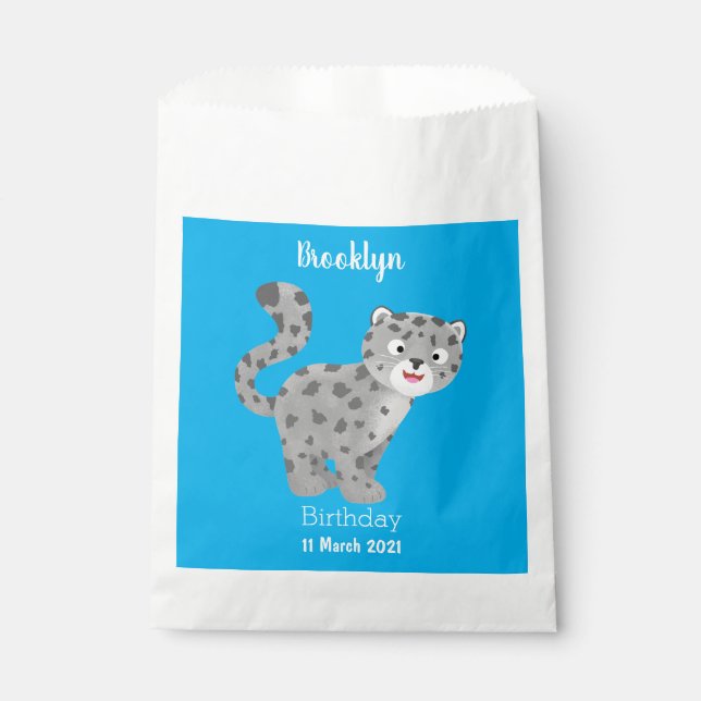 Sachets En Papier Illustration de mignon léopard des neiges (Devant)