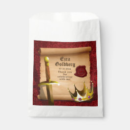 Sachets En Papier Imaginaire Couronne Épée Chevalier Médiéval Bar Mi
