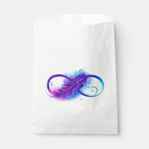 Sachets En Papier Infinity with purple feather