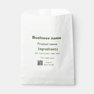 Sachets En Papier Ingrédients ajoutent le nom du produit poids scan 