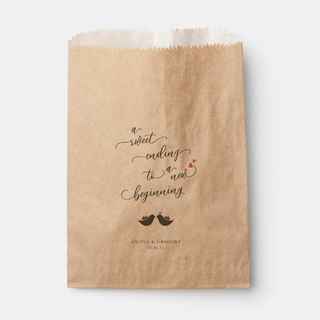 Sachets En Papier Inséparables mariage Favor sac (Devant)