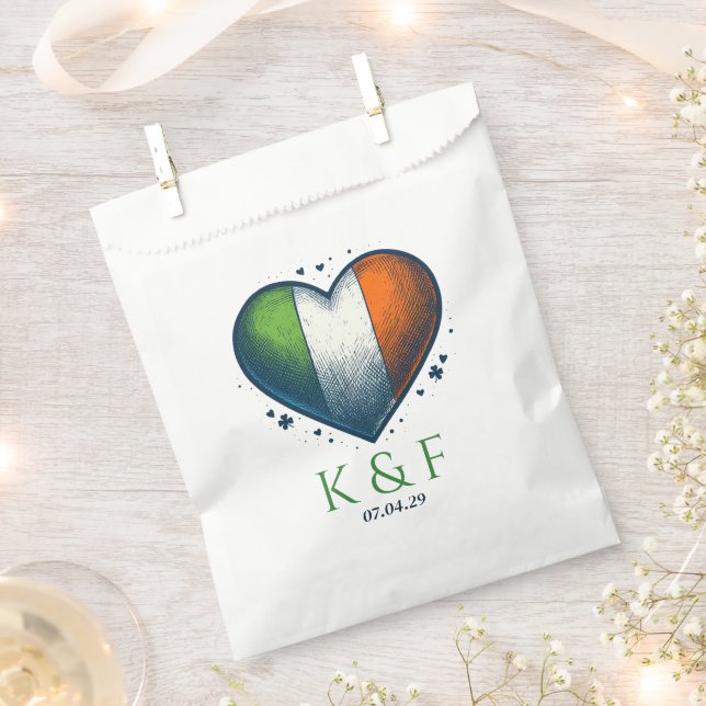 Sachets En Papier Irlande Mariage couple (Coupé)