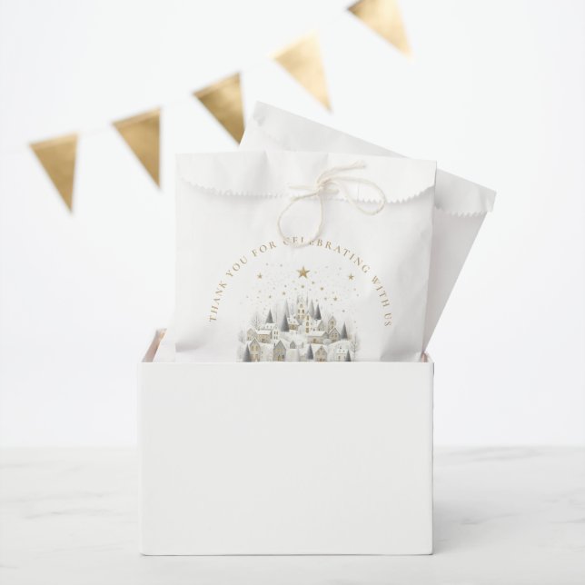 Sachets En Papier It Takes a Village Winter Wonderland Baby Shower  (Fête)
