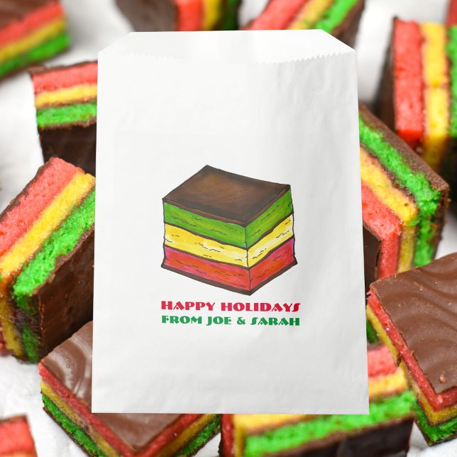 Sachets En Papier Italien Arc-en-ciel 7 couches Cookie de Noël (Italian Rainbow Favor Bag)