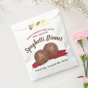Sachets En Papier Italien Meatballs Spaghetti Dîner Charité Événemen
