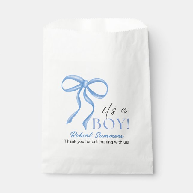Sachets En Papier It's a Boy Blue Ribbon (Devant)