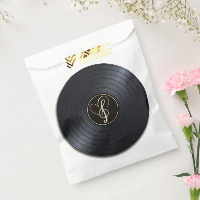 Sachets En Papier J'aime les notes de musique disque vinyle (Scellé)