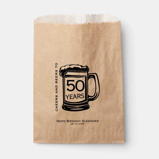 Sachets En Papier Jalon de la fête d'anniversaire Personnalisé (Devant)