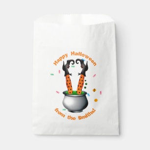Sachets En Papier Jambes et brasse de sorcière en orange et noir