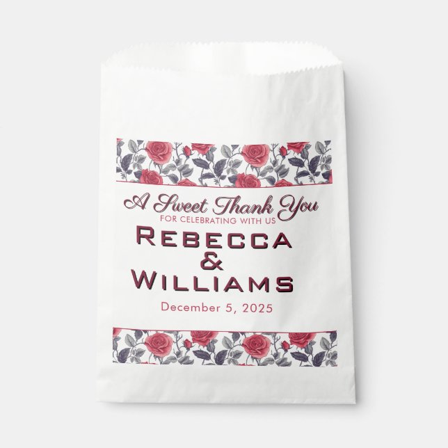 Sachets En Papier Jardin Rose Classé Mariage à thème (Devant)