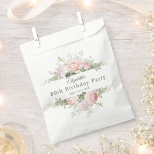 Sachets En Papier Jardin Rose d'été 80e fête d'anniversaire