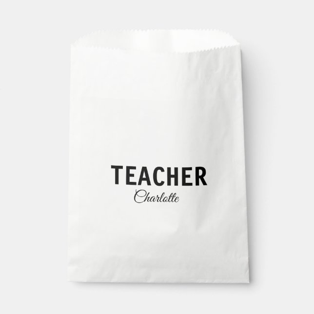 Sachets En Papier Je suis enseignant école Collegeajouter votre nom  (Devant)