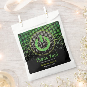 Sachets En Papier Jeu vidéo noir vert Gamer Bar Mitzvah