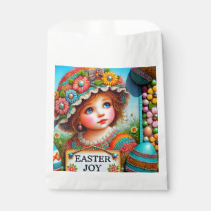 Sachets En Papier JOIE DE PÂQUES ~ Vintage fille et oeufs de Pâques