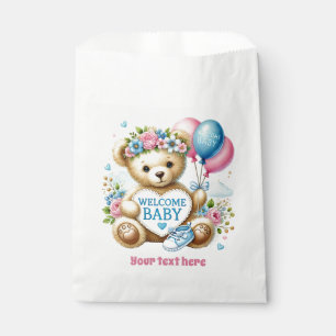 Sachets En Papier Joli accueil bébé fille douche personnalisable