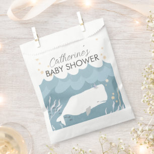 Sachets En Papier Joli Baby shower de baleine blanche