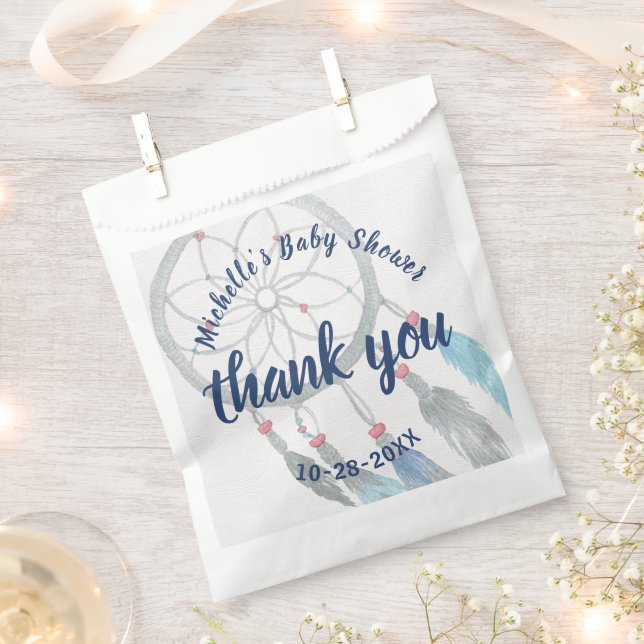 Sachets En Papier Joli Dreamcatcher Boho Baby shower Merci (Coupé)