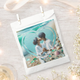 Sachets En Papier Joli Mariage photo en verre de mer