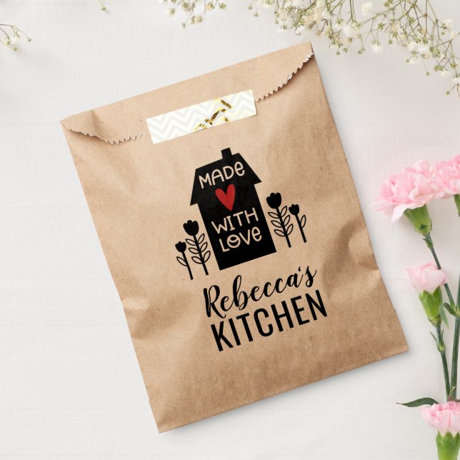 Sachets En Papier Joli Simple Fabriqué Avec Amour Kraft (Scellé)