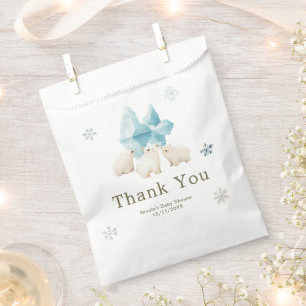 Sachets En Papier Jolie Baby Shower d'hiver Ours Polaires