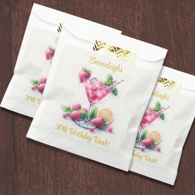 Sachets En Papier Jolie en rose 30e anniversaire fête (Créateur téléchargé)