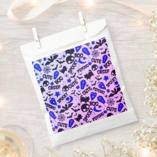 Sachets En Papier Jolie et amusante Halloween violet, bleu et noir