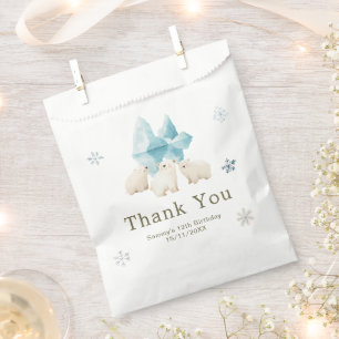Sachets En Papier Jolie fête d'anniversaire des ours polaires d'hive