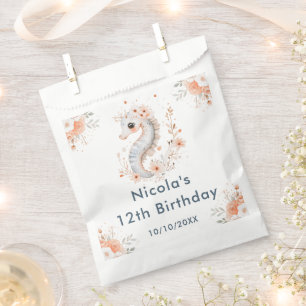 Sachets En Papier Jolie fête d'anniversaire hippocampe floral