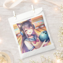 Jolie fille Anime à Bowling fête d'anniversaire