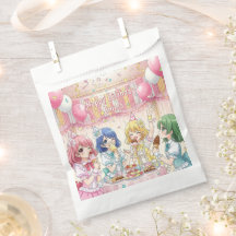 Jolie Fille d'Anime Fête d'Anniversaire de Glace