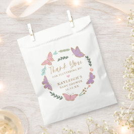 Sachets En Papier Jolie papillons Pastel Merci à cadre circulaire