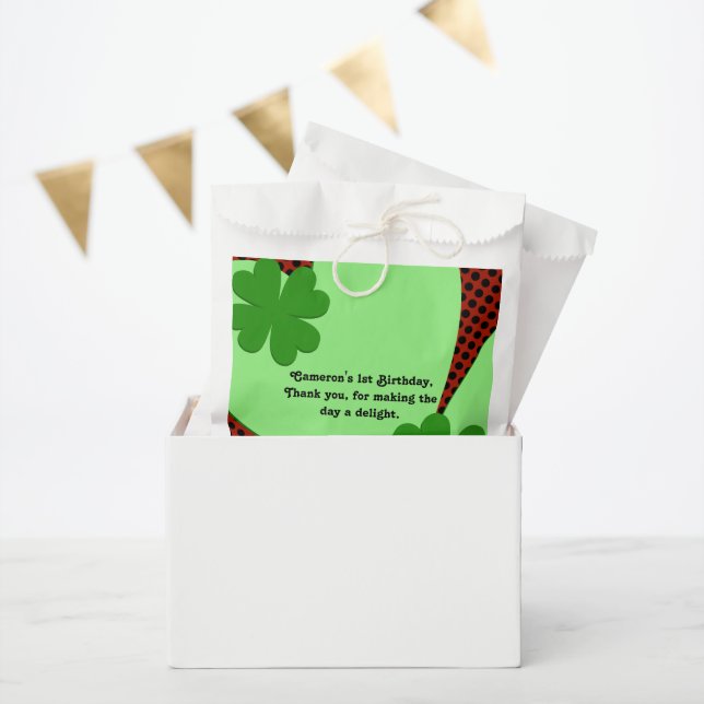 Sachets En Papier Jote Red Green Ladybug 1er Anniversaire Favoriser  (Fête)