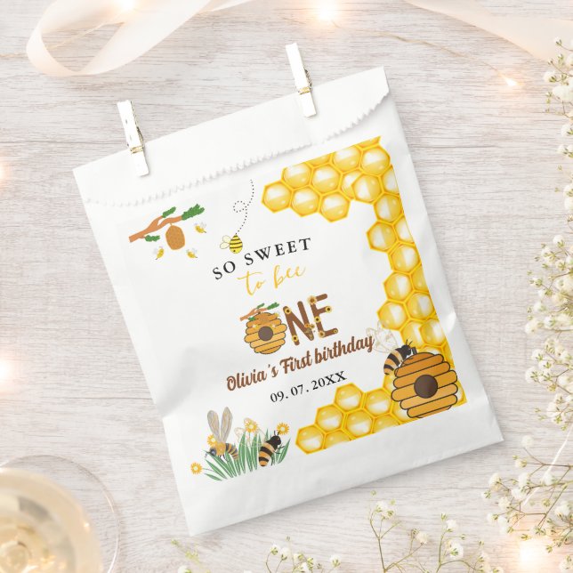 Sachets En Papier Jour d'abeille jaune miel abeille première fille a (Coupé)