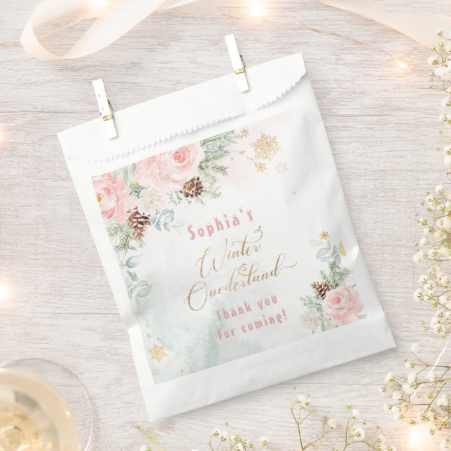 Sachets En Papier Jour d'hiver rose vif (Coupé)