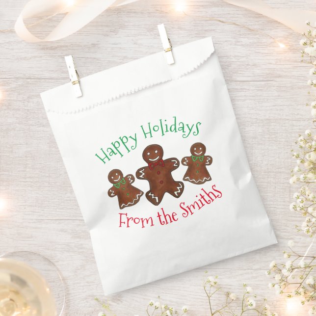 Sachets En Papier Joyeuses fêtes Gingerbread Homme Noël Cookies (Coupé)