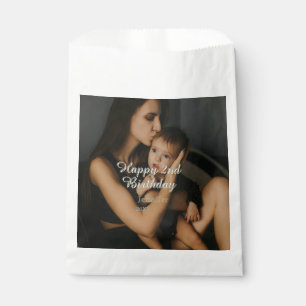Sachets En Papier Joyeux 2ème anniversaire enfants bébé mère jaune g