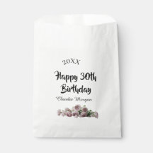 Joyeux 30e anniversaire rose blanc mauve floral no
