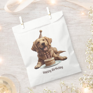 Sachets En Papier Joyeux Anniversaire Golden Retriever Chien