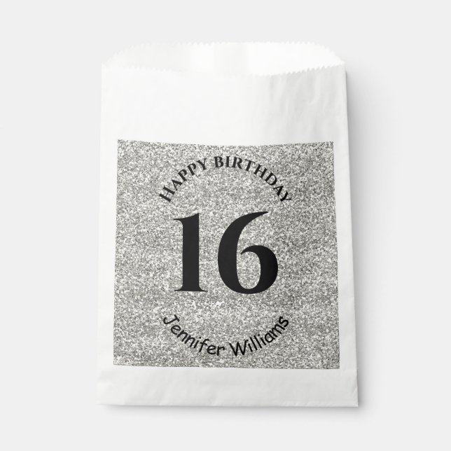 Sachets En Papier Joyeux anniversaire Personnalisé Nom Age Année Par (Devant)