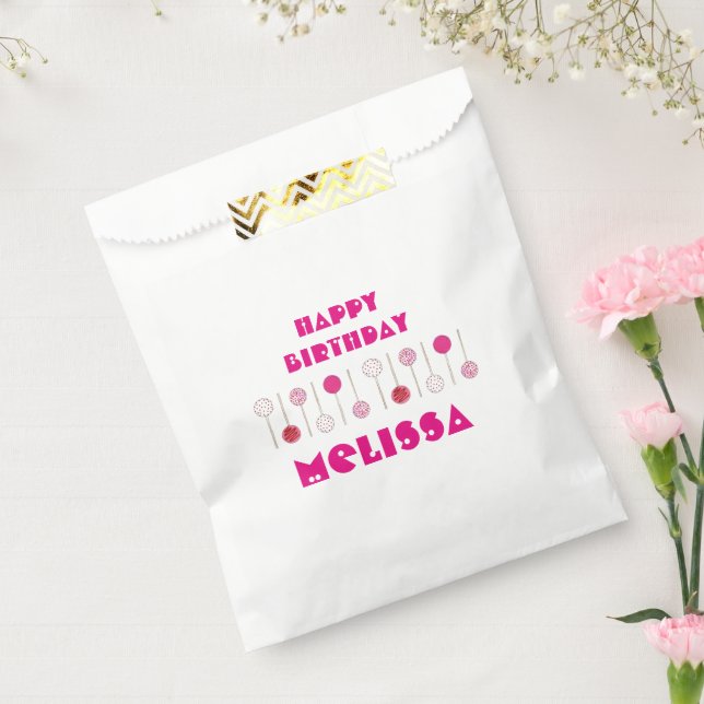 Sachets En Papier Joyeux Anniversaire Pink Frosted Cake Pops Party F (Scellé)