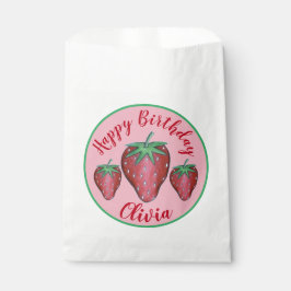 Sachets En Papier Joyeux Anniversaire Rose Red Sweet Fraise Berries