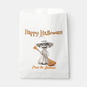 Sachets En Papier Joyeux Halloween Sorcière Blanche aux GRANDS YEUX
