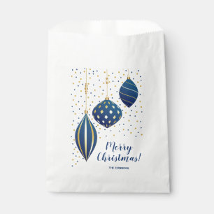 Sachets En Papier Joyeux Noël Bleu Or Ornements