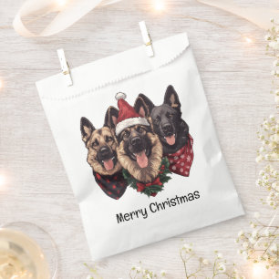 Sachets En Papier Joyeux Noël Chiens bergers allemands
